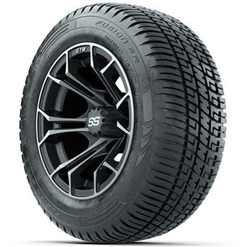 GTW Matte Machined/Gray Spyder 12 in Wheels with 215/50-R12 Fusion S/R Street Tires - Set of 4