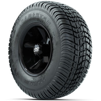 GTW Black Godfather 10 in Wheels with 205/65-10 Kenda Load Star Tires - Set of 4