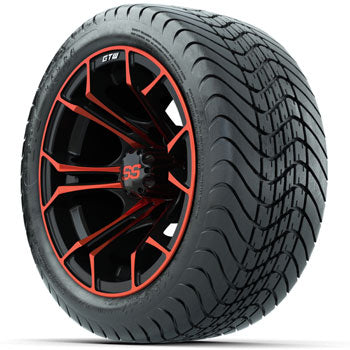 GTW Red/Black Spyder 12 in Wheels with 215/35-12 Mamba Street Tires - Set of 4