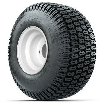 White Steel 8 in Wheels with 18 in GTW S-Tread Traction Tires - Set of 4