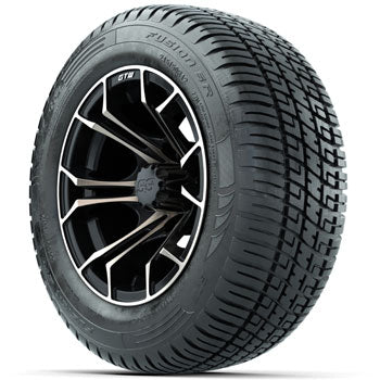 GTW Matte Black/Bronze Spyder 12 in Wheels with 215/50-R12 Fusion S/R Street Tires - Set of 4