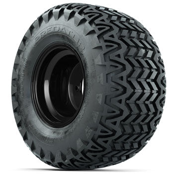 GTW Black Steel 10 in Wheels with 22 in Predator All-Terrain Tires - Set of 4