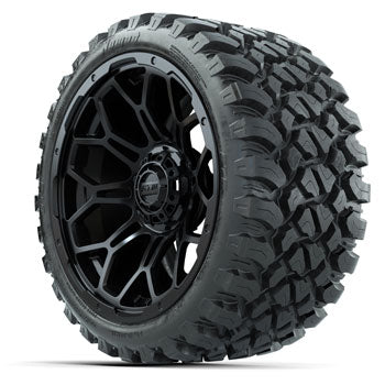 GTW Bravo Matte Black 15 in Wheels with 23 in Nomad All Terrain Tires - Set of 4