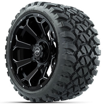GTW Raven Matte Black 15 in Wheels with 23 in Nomad All Terrain Tires - Set of 4