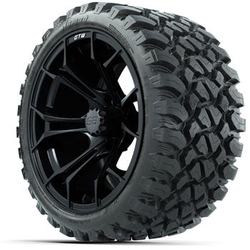 GTW Spyder Matte Black 15 in Wheels with 23 in Nomad All Terrain Tires - Set of 4