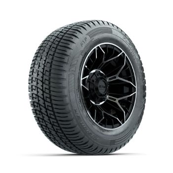 Set of (4) 12 in GTW¬Æ Stellar Machined & Black Wheels with 215/50-R12 Fusion S/R Street Tires