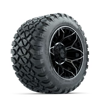 Set of (4) 12 in GTW¬Æ Stellar Machined & Black Wheels with 22x11-R12 Nomad All-Terrain Tires