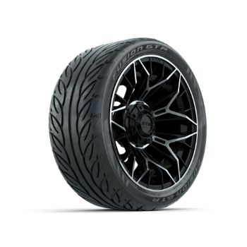 Set of (4) 14 in GTW¬Æ Stellar Machined & Black Wheels with 205/40-R14 Fusion GTR Street Tires