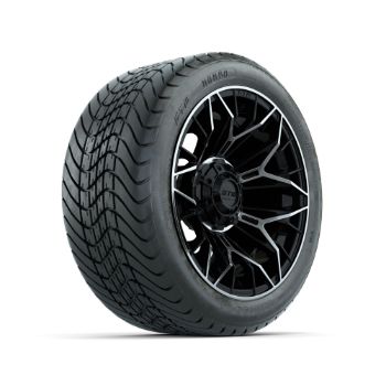 Set of (4) 14 in GTW¬Æ Stellar Machined & Black Wheels with 225/30-14 Mamba Street Tire