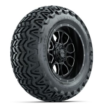 Set of (4) 14 in GTW¬Æ Volt Machined & Black Wheels with 23x10-14 Predator All-Terrain Tires