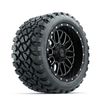 Set of (4) 14 in GTW¬Æ Helix Machined & Black Wheels with 23x10-R14 Nomad All-Terrain Tires