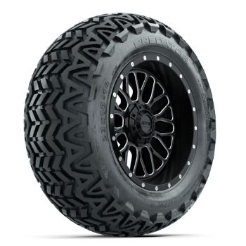 Set of (4) 14 in GTW¬Æ Helix Machined & Black Wheels with 23x10-14 Predator All-Terrain Tires
