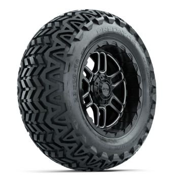 Set of (4) 14 in GTW¬Æ Titan Machined & Black Wheels with 23x10-14 Predator All-Terrain Tires