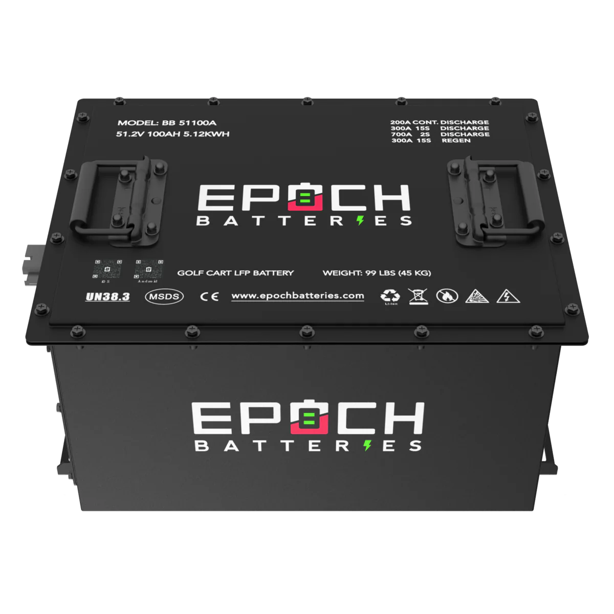 Epoch 48V 100AH  Lithium (LifePO4) Golf Cart Battery - Complete Kit