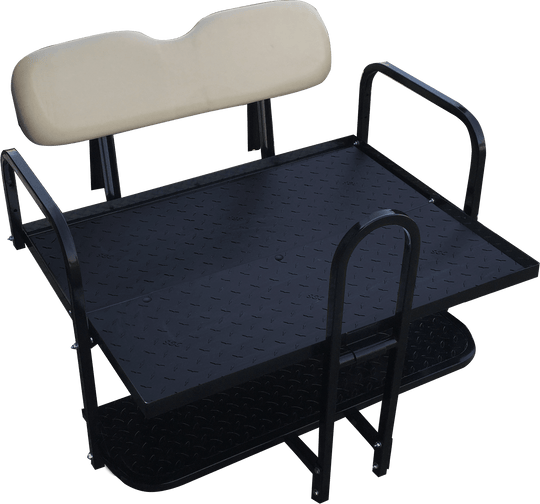 NOMAD Rear Flip Seat – Club Car Precedent (also Tempo) / Buff Cushion Set
