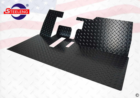 Black Powder Coat Aluminum Diamond Plate Floor Mat for Yamaha G29 (Drive) - FCYM04