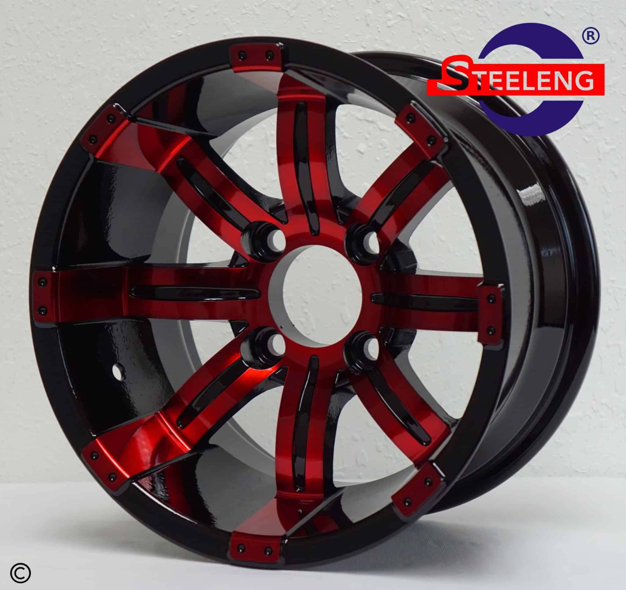 12″ Tempest Red/Black Wheel – Aluminum Alloy - WH1235