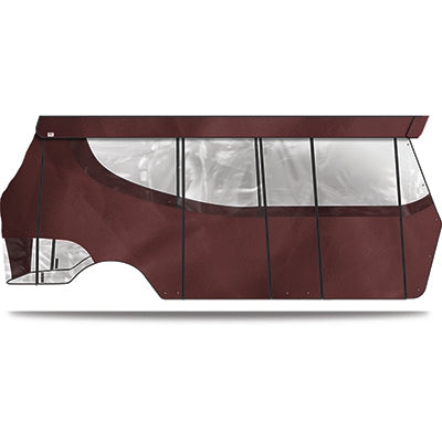 DoubleTake Enclosure & Valance for Kwick-Track Rail System, 6 Pass, EZGO TXT 94-13, Burgundy