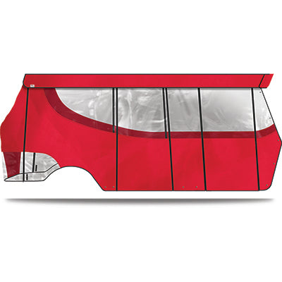DoubleTake Enclosure & Valance for Kwick-Track Rail System, 6 Passenger, EZGO TXT 94-13, Red