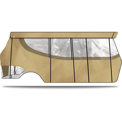 DoubleTake Enclosure & Valance for Kwick-Track Rail System, 6 Pass, Club Car DS Style 00+, Sand