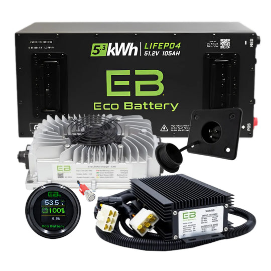 Eco Battery Gen 3 48V 105Ah Skinny Lithium Bundle Kit with Charger & Optional 12V Converter