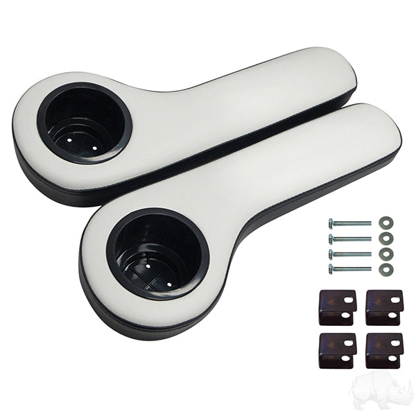 RHOX Arm Rest with Cup Holder Set, Black and White