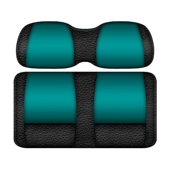 DoubleTake Veranda Front Cushion Set, E-Z-Go RXV 08+, Black/Teal