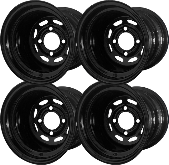 SGC 10″ Steel Wheel – Black – Slotted (SET OF 4)