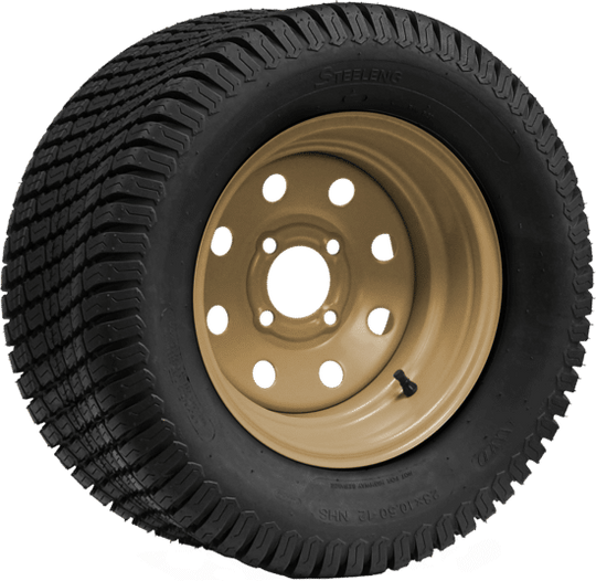 SGC 12" Steel Wheel - Desert Sand - 8 Holes / STEELENG 23"x10.5"-12" Turf Tire Tires Combo - Set of 4