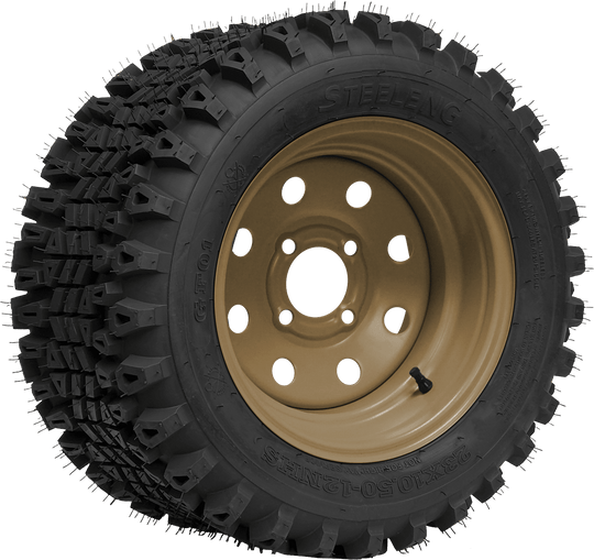 SGC 12" Steel Wheel - Desert Sand - 8 Holes / STEELENG 23"x10.5"-12" QH All Terrain Tire Tires Combo - Set of 4