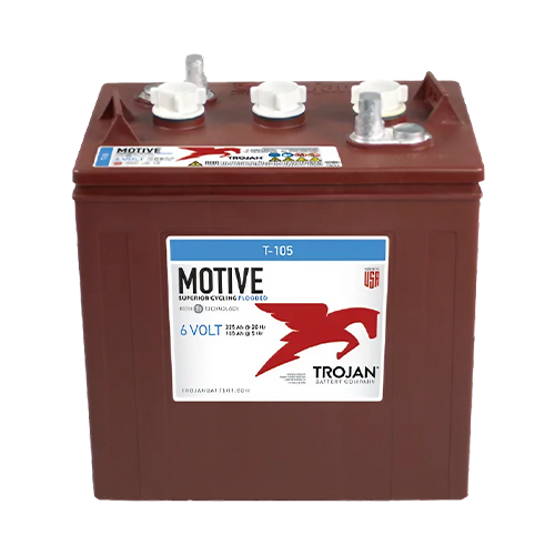 Trojan Motive T-105PLUS 225Ah 6VDC Group GC2 Signature Deep-Cycle Flooded Battery