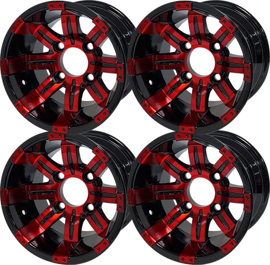 SGC 10″ Tempest Red/Black Wheel – Aluminum Alloy (SET OF 4)