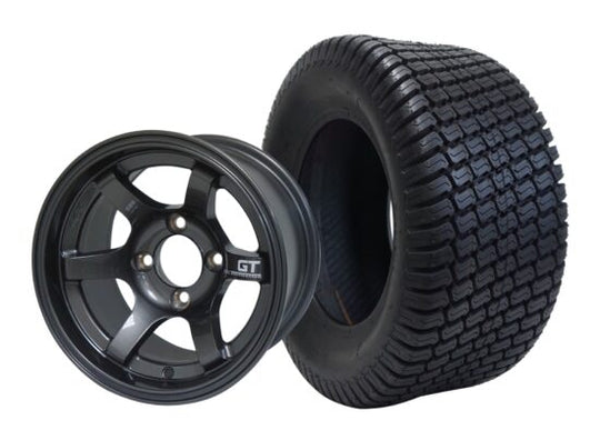 SGC 12" GT Machined/Gunmetal Wheel - Aluminum Alloy / STEELENG 23"x10.5"-12" Turf Tire Tires Combo - Set of 4