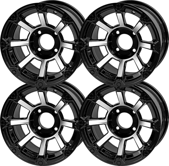 SGC 12 " Cyclops Machined/Black Wheel - Aluminum Alloy (SET OF 4)