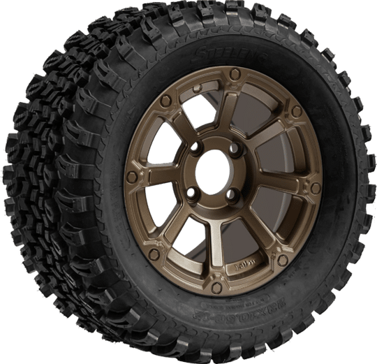 SGC 12 " Cyclops Bronze Wheel - Aluminum Alloy / STEELENG 23 "x10.5 "-12 " All Terrain Tire Tires Combo - Set of 4