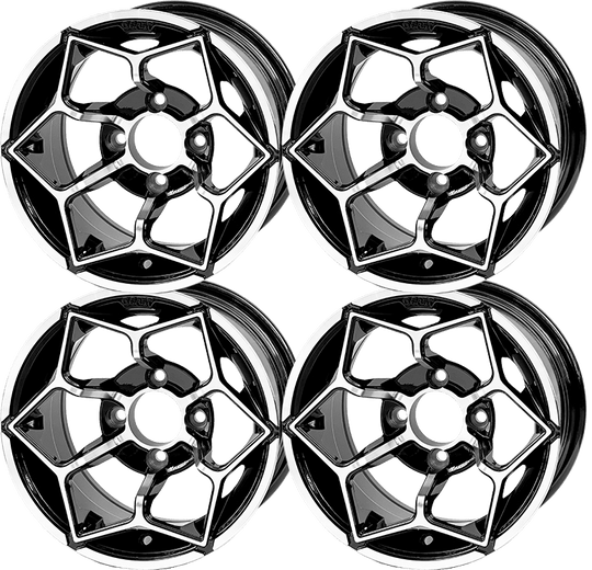 SGC 12 " Hammerhead Machined/Black Wheel - Aluminum Alloy (SET OF 4)