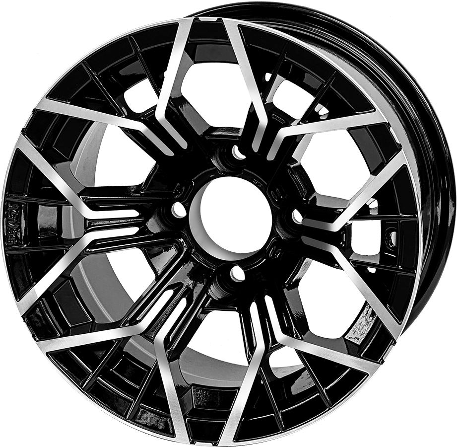 12 " Mantis Machined/Black Wheel - Aluminum Alloy - WH1267