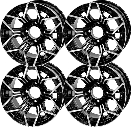 SGC 12 " Mantis Machined/Black Wheel - Aluminum Alloy (SET OF 4)
