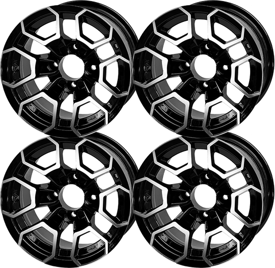 SGC 12 " Talon Machined/Black Wheel - Aluminum Alloy (SET OF 4)