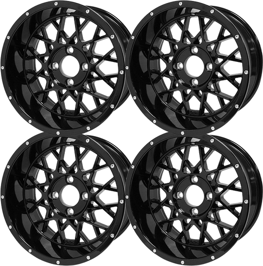 SGC 14″ Venom Glossy Black Wheel – Aluminum Alloy (SET OF 4)