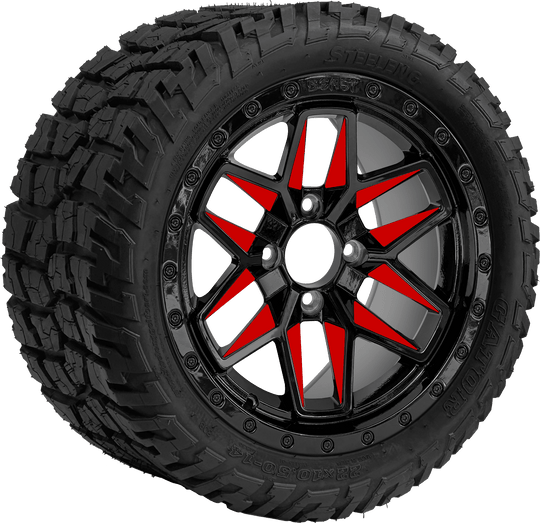 SGC 14 " Red Widow Wheel - Aluminum Alloy / STEELENG 22 "x10.5 "-14 " GATOR All Terrain DOT Approved Tires Combo - Set of 4