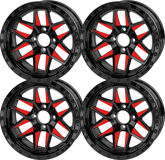 SGC 14″ Glossy Orange Widow Wheel – Aluminum Alloy (SET OF 4)