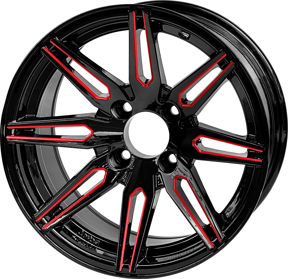 14″ Lynx Glossy Red/Black Wheel – Aluminum Alloy - WH1439