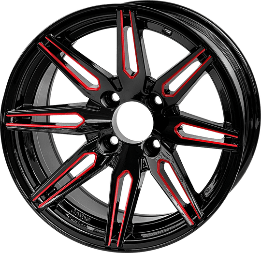 14″ Lynx Glossy Red/Black Wheel – Aluminum Alloy - WH1439