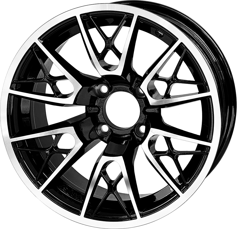 14″ Saber Tooth Machined Black Wheel – Aluminum Alloy - WH1440
