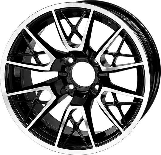 14″ Saber Tooth Machined Black Wheel – Aluminum Alloy - WH1440