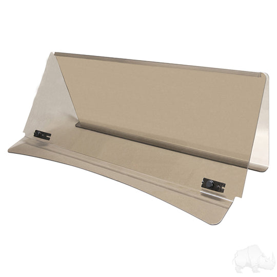 Windshield, Impact Modified 1/4" Tinted,2 Piece, EZGO Express Cowl w/ Standard Top & 3/4" Strut