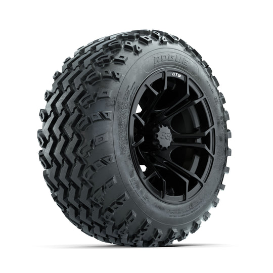 GTW Spyder Matte Black 12 in Wheels with 22x11.00-12 Rogue All Terrain Tires ‚Äì Full Set