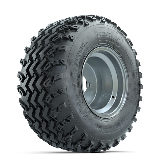 GTW Steel Silver 3:5 Offset 10 in Wheels with 22x11.00-10 Rogue All Terrain Tires ‚Äì Full Set