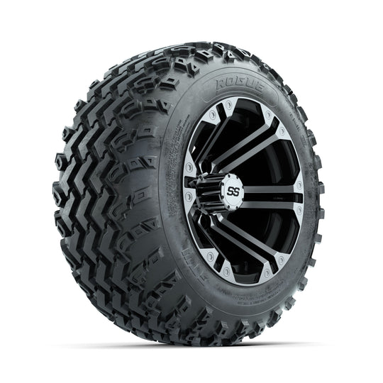 GTW Specter Machined/Black 12 in Wheels with 22x11.00-12 Rogue All Terrain Tires ‚Äì Full Set